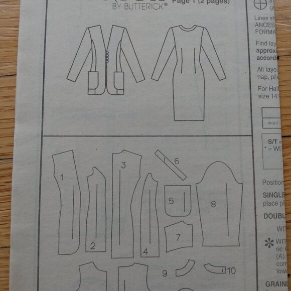 Jacket and Dress Sewing Pattern Size 6-10 See & Sew 4324 UNCUT Vintage 90s - Picture 10 of 10